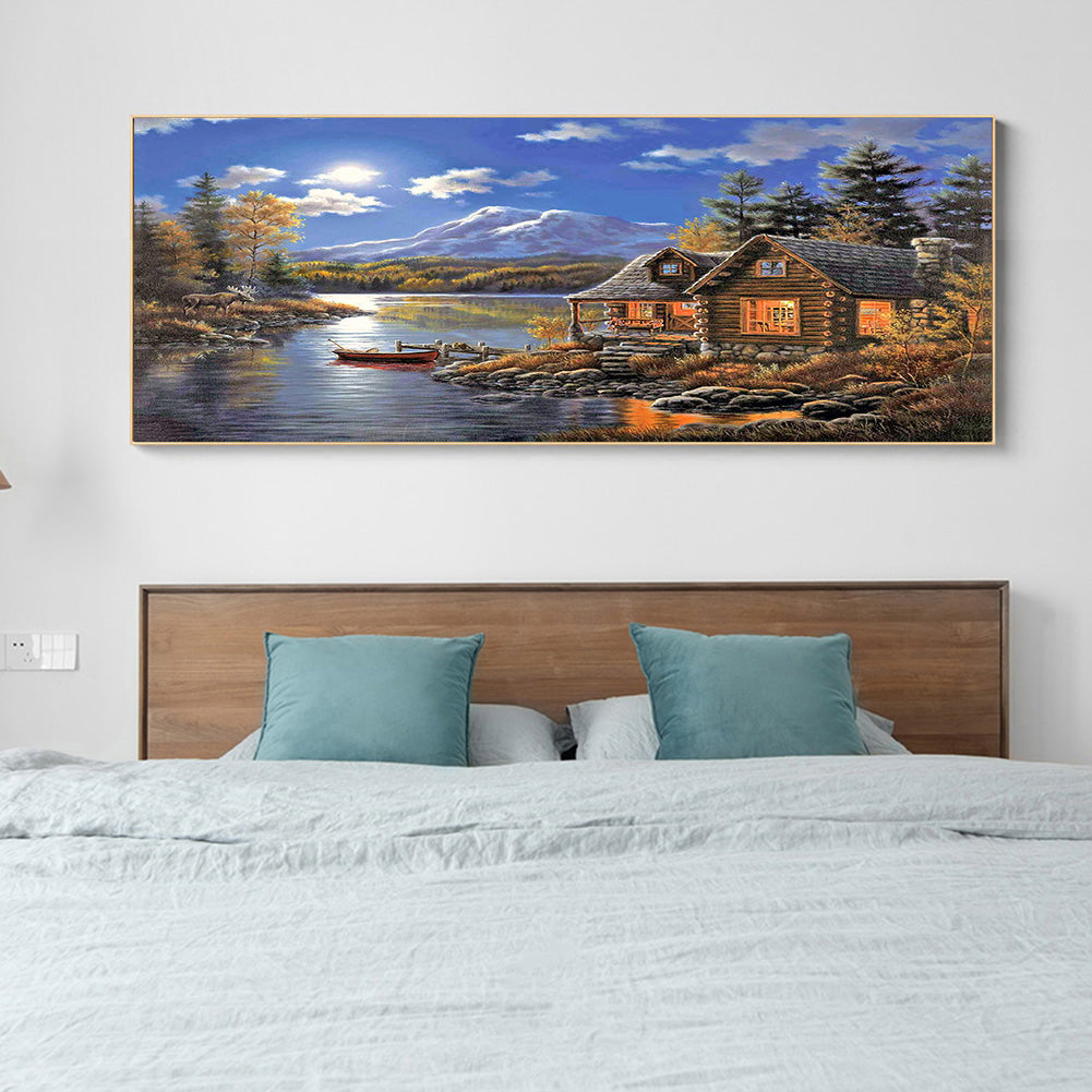 Riverside Lodge - Full Round Drill Diamond Painting 80*40CM