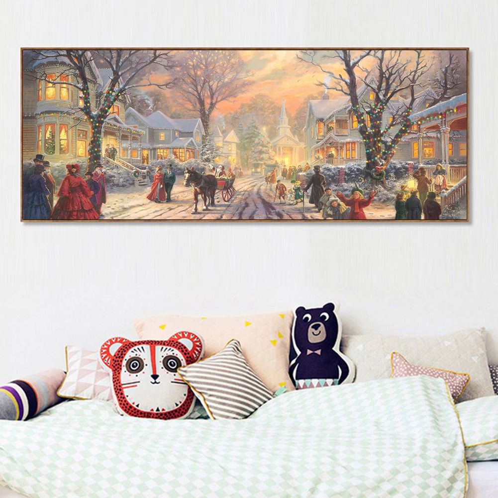 Winter Street - Full Round Drill Diamond Painting 80*40CM