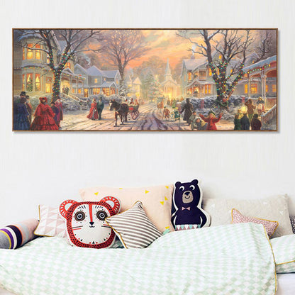 Winter Street - Full Round Drill Diamond Painting 80*40CM