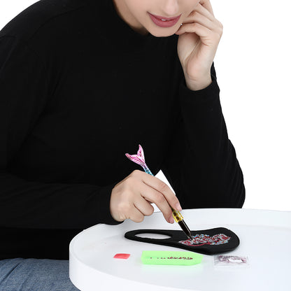 Point Drill Pen Diamond Painting DIY Fish Tail Rhinestone Craft Tool (Pink)