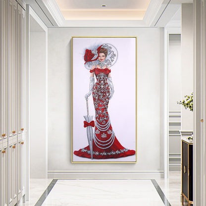 Dress Lady - Special Shaped Drill Diamond Paintng 30*60CM