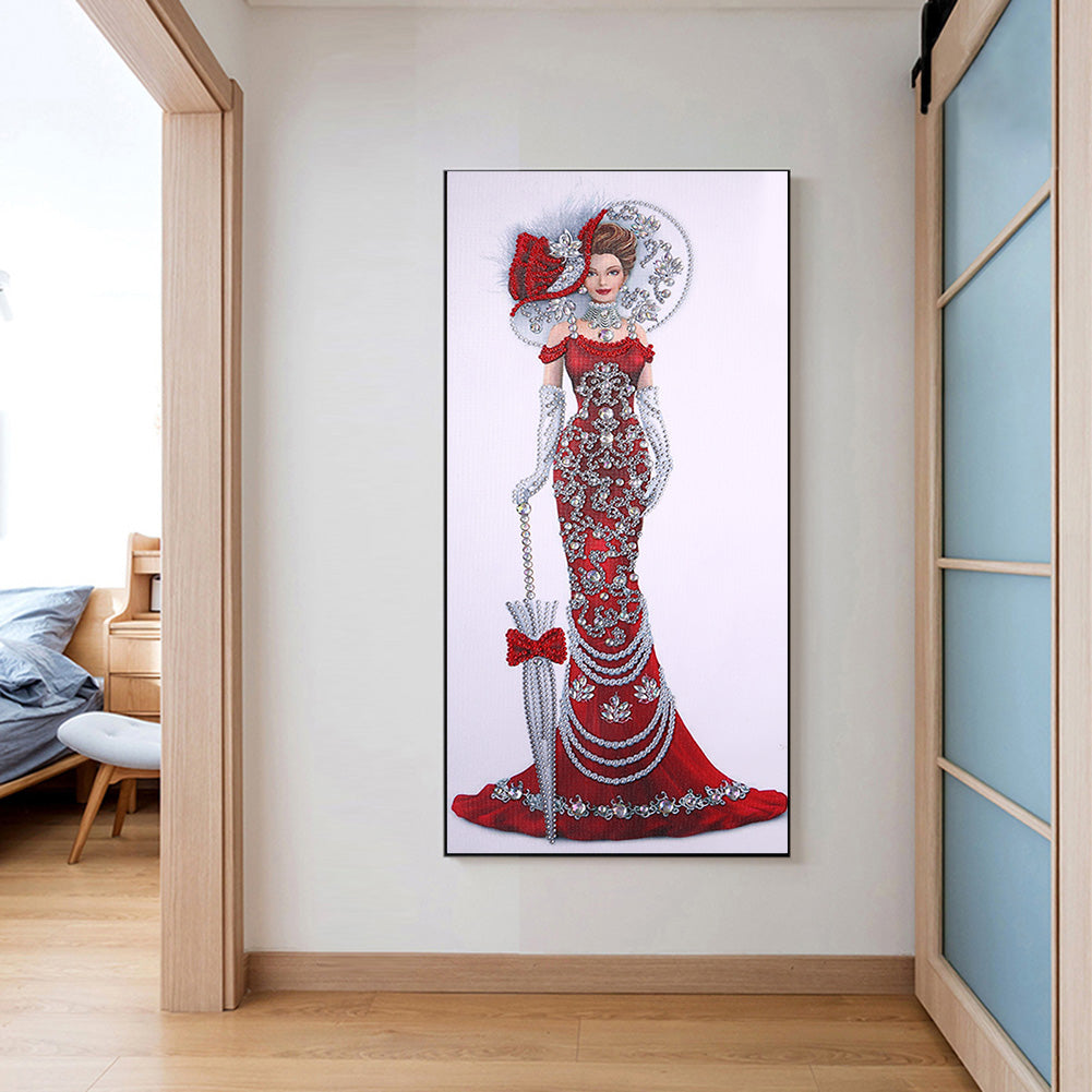 Dress Lady - Special Shaped Drill Diamond Paintng 30*60CM