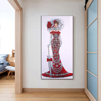 Dress Lady - Special Shaped Drill Diamond Paintng 30*60CM