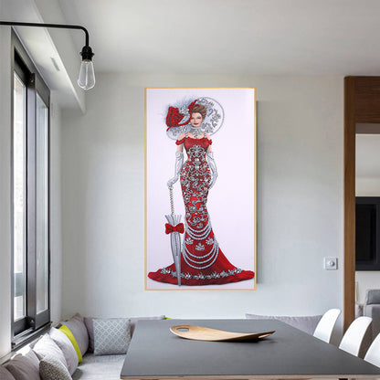 Dress Lady - Special Shaped Drill Diamond Paintng 30*60CM