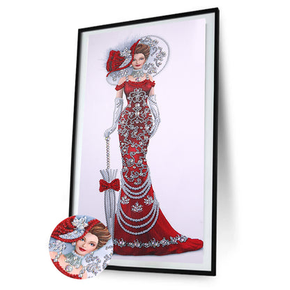 Dress Lady - Special Shaped Drill Diamond Paintng 30*60CM