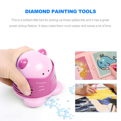 Mini Diamond Painting Drill Desktop Vacuum Cleaner Cleaning Machine (Pink)