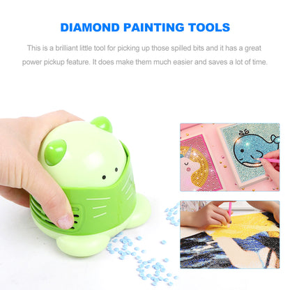 Mini Diamond Painting Drill Desktop Vacuum Cleaner Cleaning Machine (Green)