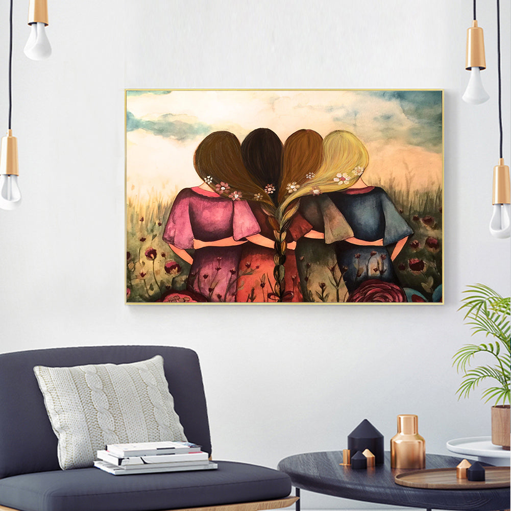 Girls Poster - Full Round Drill Diamond Painting 40*30CM