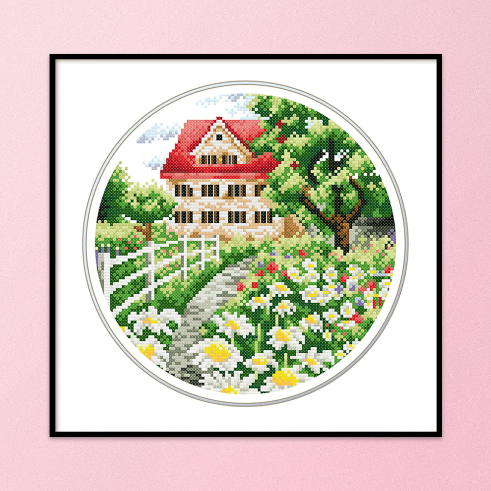 Garden - 11CT Stamped Cross Stitch 35*35CM