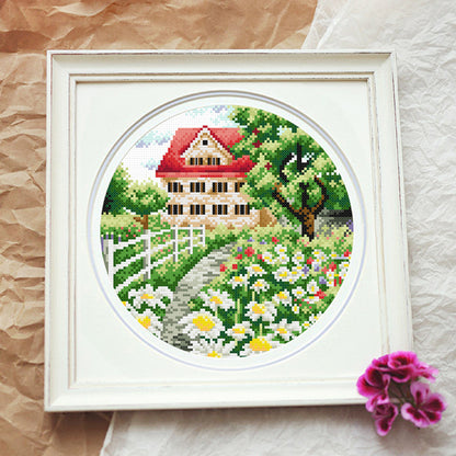 Garden - 11CT Stamped Cross Stitch 35*35CM