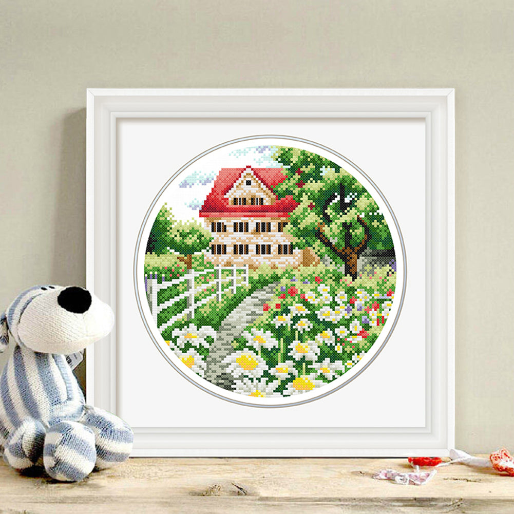 Garden - 11CT Stamped Cross Stitch 35*35CM