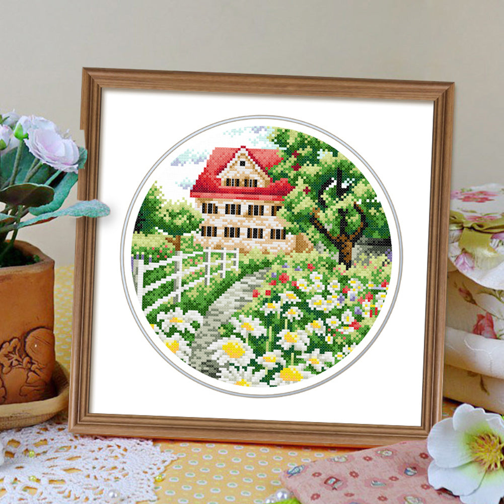 Garden - 11CT Stamped Cross Stitch 35*35CM