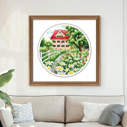 Garden - 11CT Stamped Cross Stitch 35*35CM