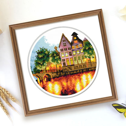 Luminous City - 11CT Stamped Cross Stitch 35*35CM