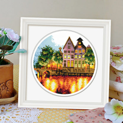 Luminous City - 11CT Stamped Cross Stitch 35*35CM