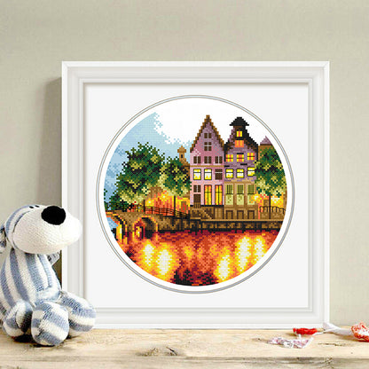 Luminous City - 11CT Stamped Cross Stitch 35*35CM