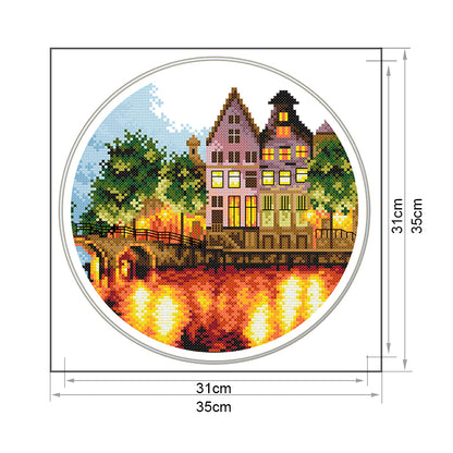 Luminous City - 11CT Stamped Cross Stitch 35*35CM