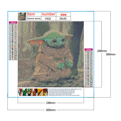 Cartoon Yoda - Full Round Drill Diamond Painting 30*30CM