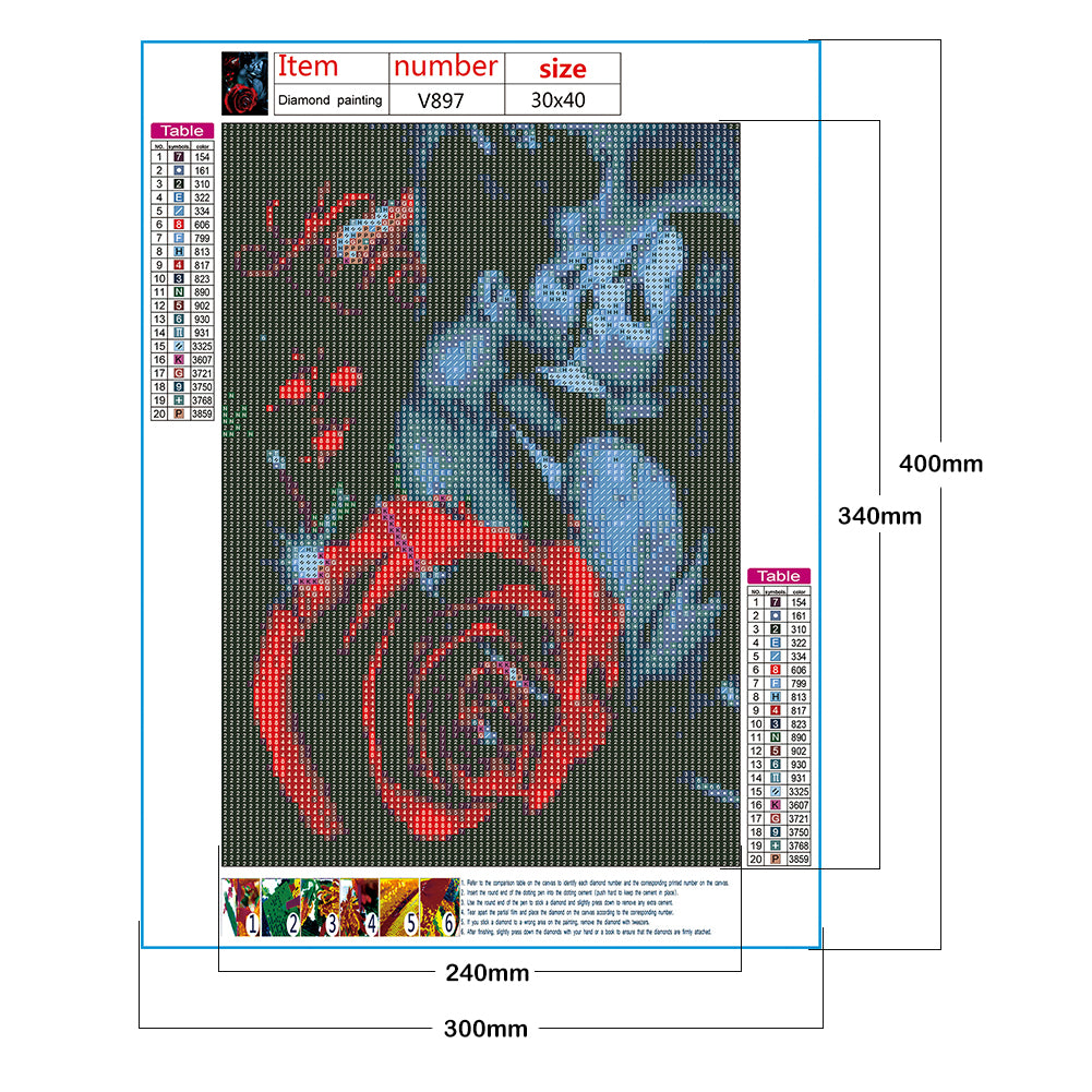 Rose Lover - Full Round Drill Diamond Painting 30*40CM