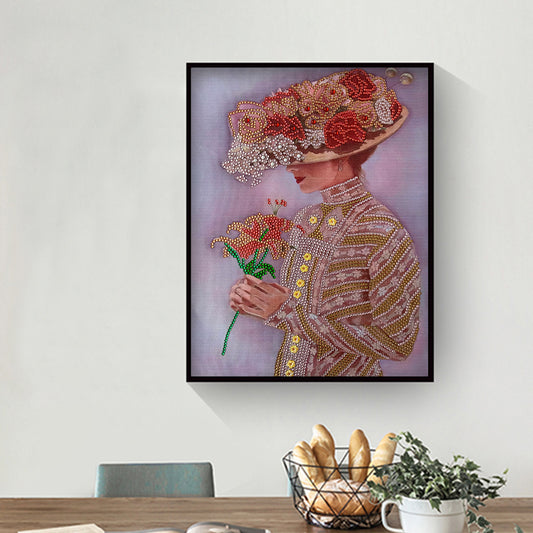 Lady - Special Shaped Drill Diamond Paintng 30*40CM