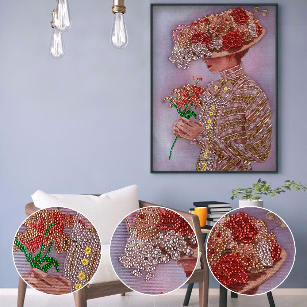 Lady - Special Shaped Drill Diamond Paintng 30*40CM
