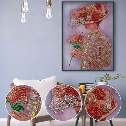 Lady - Special Shaped Drill Diamond Paintng 30*40CM