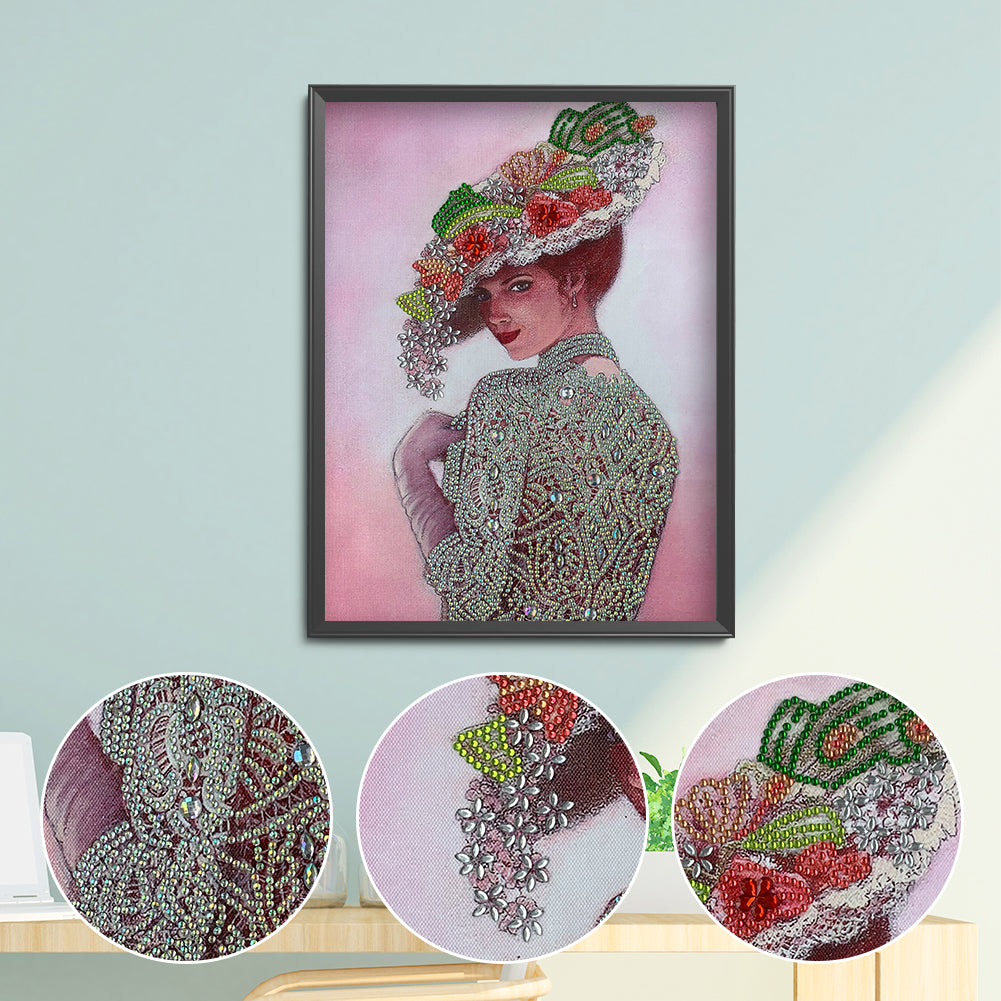 Lady - Special Shaped Drill Diamond Paintng 30*40CM