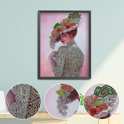 Lady - Special Shaped Drill Diamond Paintng 30*40CM