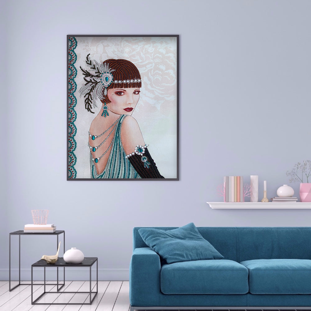 Lady - Special Shaped Drill Diamond Paintng 30*40CM