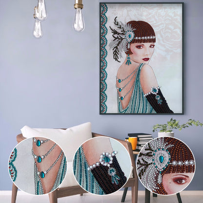 Lady - Special Shaped Drill Diamond Paintng 30*40CM