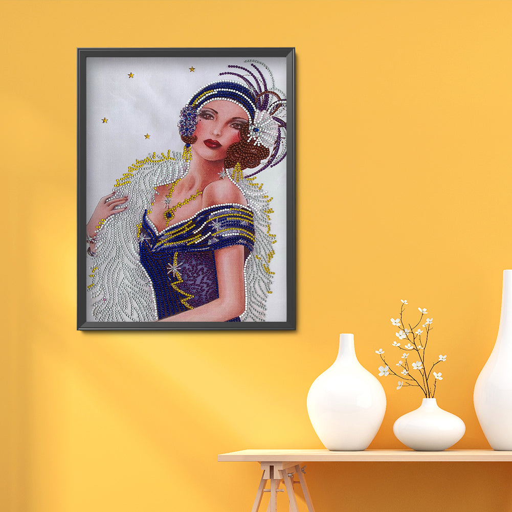 Lady - Special Shaped Drill Diamond Paintng 30*40CM