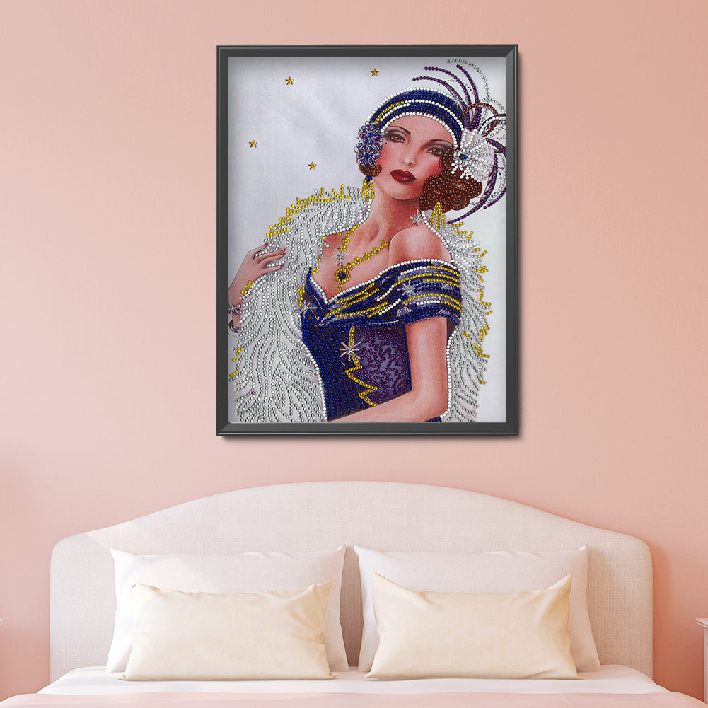 Lady - Special Shaped Drill Diamond Paintng 30*40CM