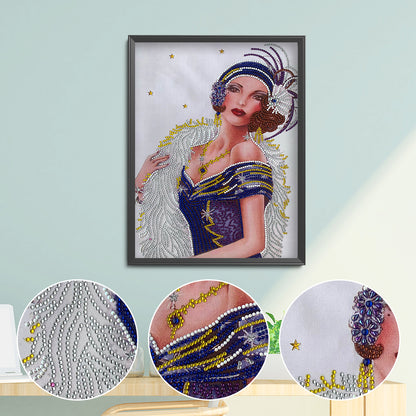 Lady - Special Shaped Drill Diamond Paintng 30*40CM