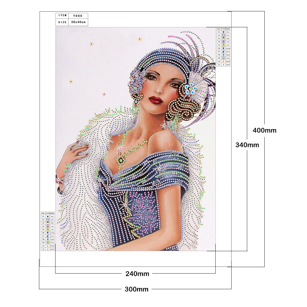 Lady - Special Shaped Drill Diamond Paintng 30*40CM