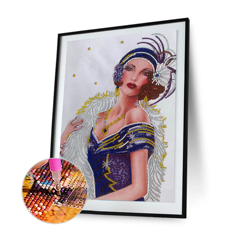 Lady - Special Shaped Drill Diamond Paintng 30*40CM