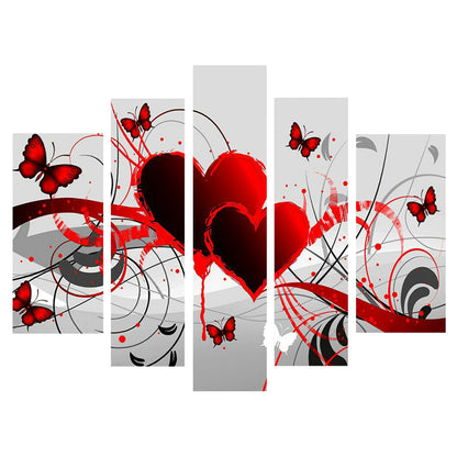 Heart Butterfly - Full Round Drill Diamond Painting 90*45CM