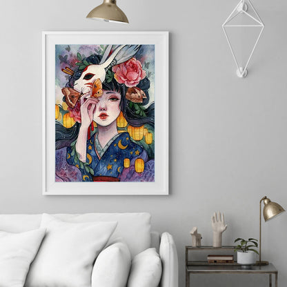 Girl Kimono - Full Round Drill Diamond Painting 30*40CM