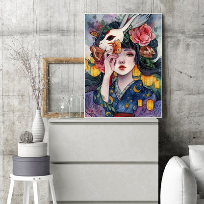 Girl Kimono - Full Round Drill Diamond Painting 30*40CM