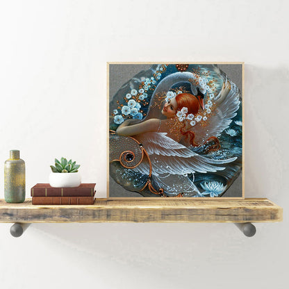 Swan Girl - Full Round Drill Diamond Painting 30*30CM