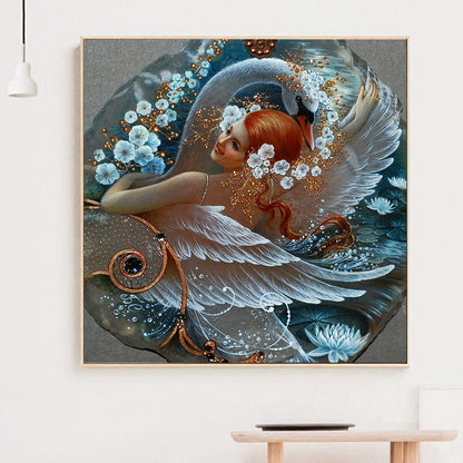 Swan Girl - Full Round Drill Diamond Painting 30*30CM