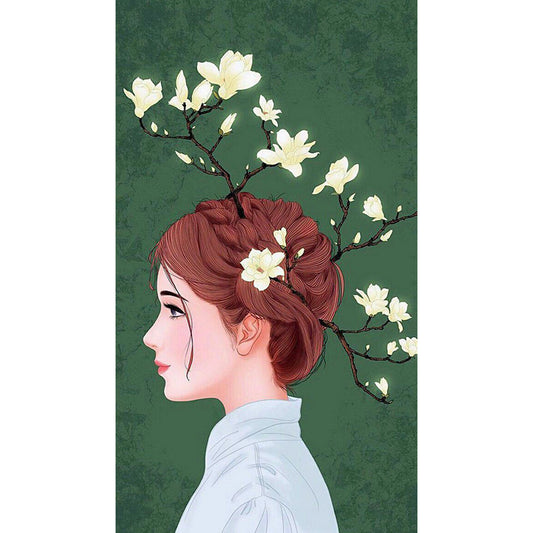 Girl - Full Round Drill Diamond Painting 30*50CM