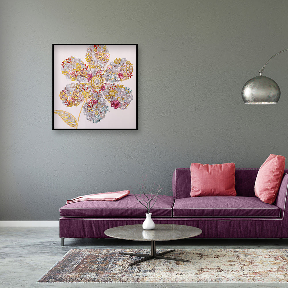 Flowers - Special Shaped Drill Diamond Paintng 35*35CM