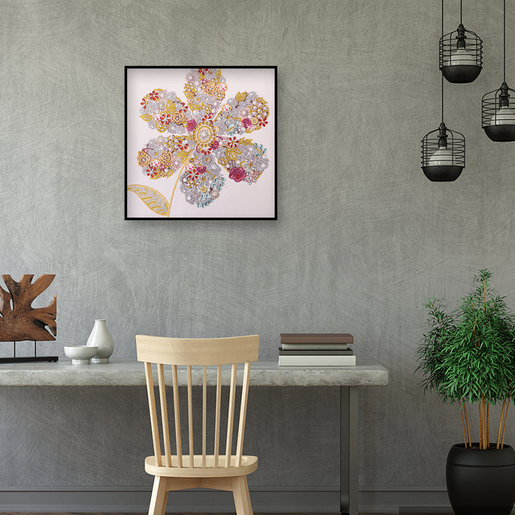 Flowers - Special Shaped Drill Diamond Paintng 35*35CM