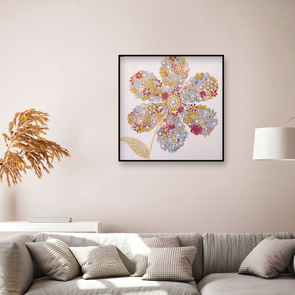 Flowers - Special Shaped Drill Diamond Paintng 35*35CM