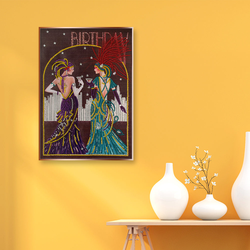 Lady - Special Shaped Drill Diamond Paintng 30*40CM