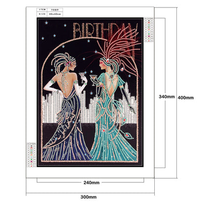 Lady - Special Shaped Drill Diamond Paintng 30*40CM