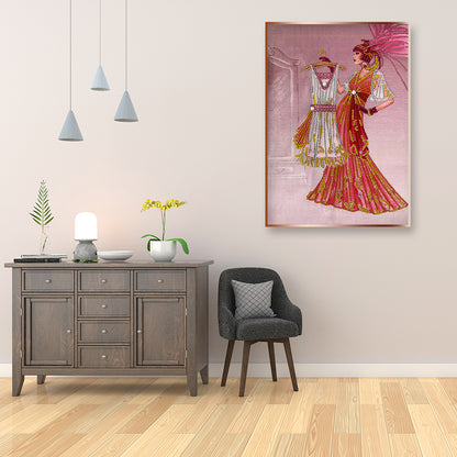 Lady - Special Shaped Drill Diamond Paintng 30*40CM