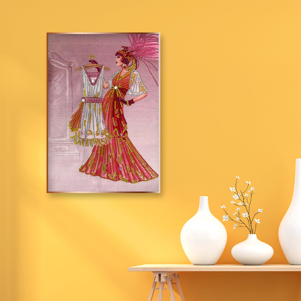 Lady - Special Shaped Drill Diamond Paintng 30*40CM