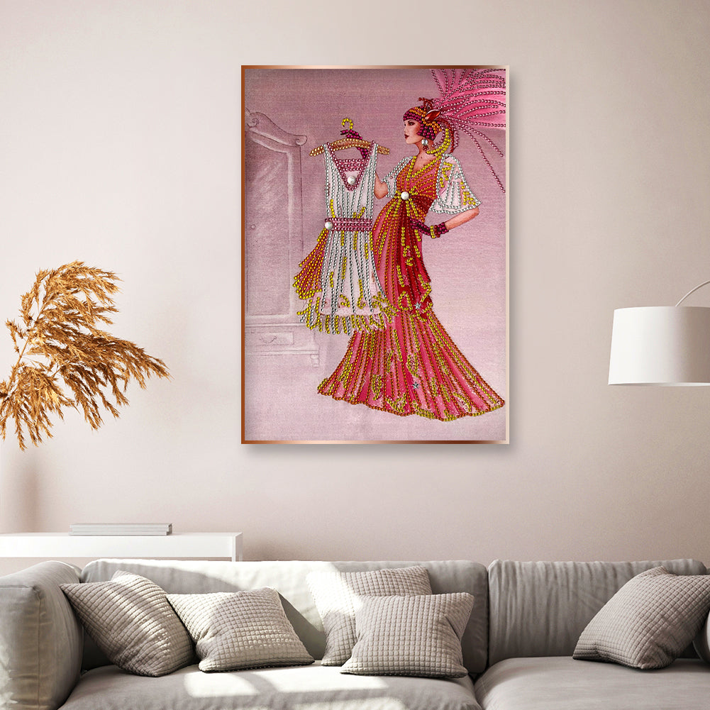 Lady - Special Shaped Drill Diamond Paintng 30*40CM
