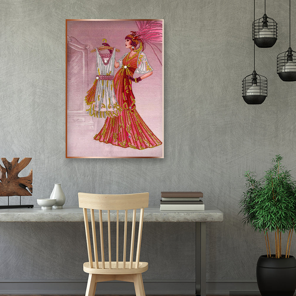 Lady - Special Shaped Drill Diamond Paintng 30*40CM